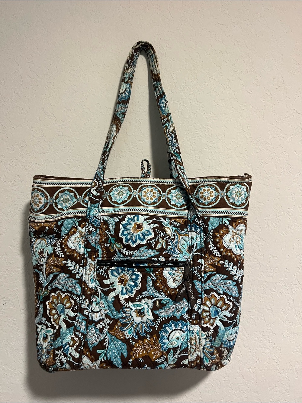 4pc LOT Retired Vera Bradley Print “Java Blue”-Tote Bag, Shoulder Bag, 2 Wallets - Picture 2 of 9